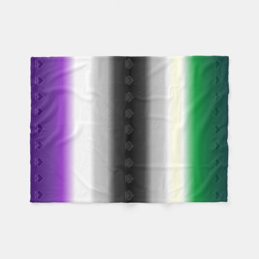 Geebots Aro Ace Gradient Pride Vlag met schoppen Fleece Deken (Voorkant (Horizontaal))