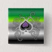 Geebots aro flag ace spade logo - pride button (Voorkant)
