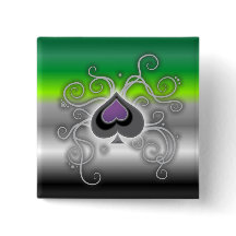 Geebots aro flag ace spade logo - pride button