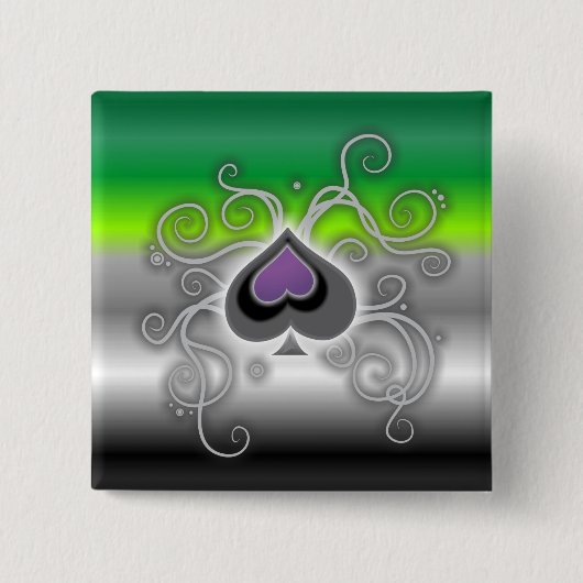 Geebots aro flag ace spade logo - pride button (Voorkant)