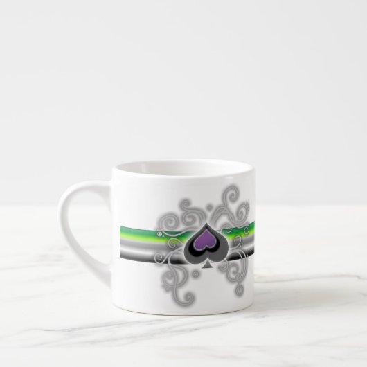 Geebots aromantic pride spade logo espresso cup espresso kop (Links)