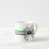 Geebots aromantic pride spade logo espresso cup kop (Voorkant rechts)