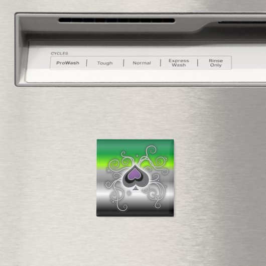 Geebots aronace spade logo square pride vlag magneet (Insitu (Vaatwasser))