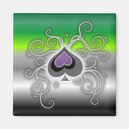 Geebots aronace spade logo square pride vlag magneet (Voorkant)