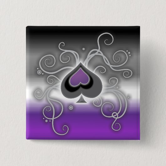 Geebots kleur ace spade logo pride vlag vierkante button 5,1 cm (Voorkant)