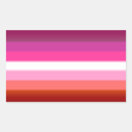Geebot's Lesbisch (lipstick) Gradient Pride Vlag Rechthoekige Sticker (Voorkant)