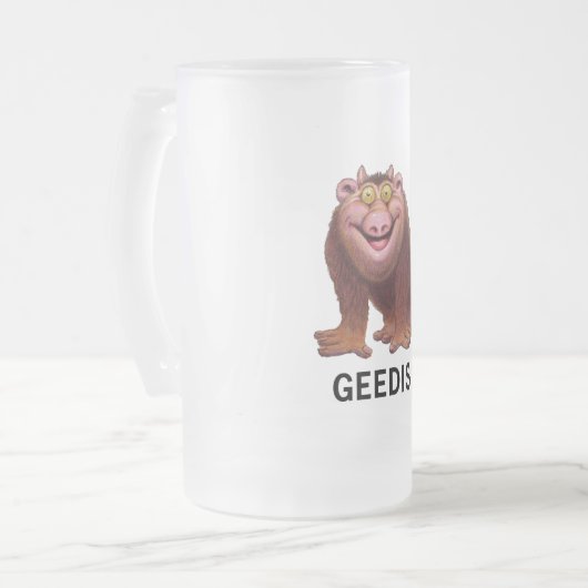 Geedis Frosted Beer Mok (Voorkant links)