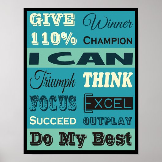 Geef 110% Inspirerend Motivatie Poster (Voorkant)