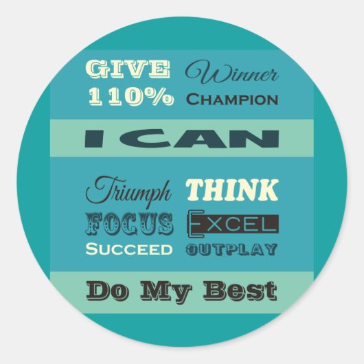 Geef 110% Inspirerend Motivatie Ronde Sticker (Voorkant)