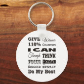 Geef 110% Inspirerend Motivatie Sleutelhanger (Voorkant)