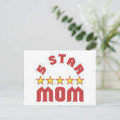 Geef 5 sterren aan super mama briefkaart (Staand voorkant)