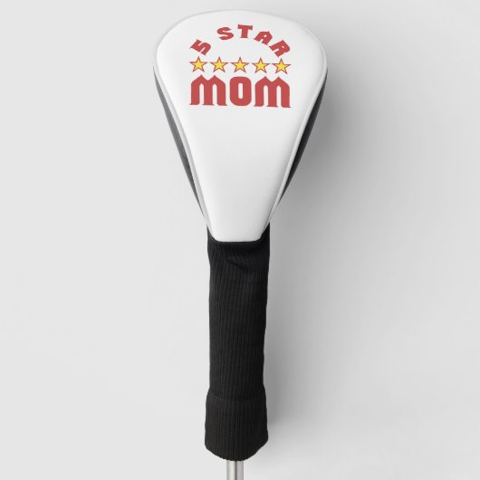 Geef 5 sterren aan super mama golfheadcover (Voorkant)