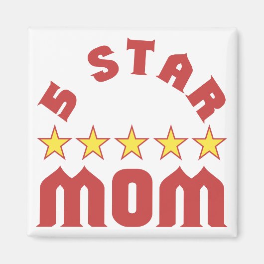Geef 5 sterren aan super mama magneet (Voorkant)