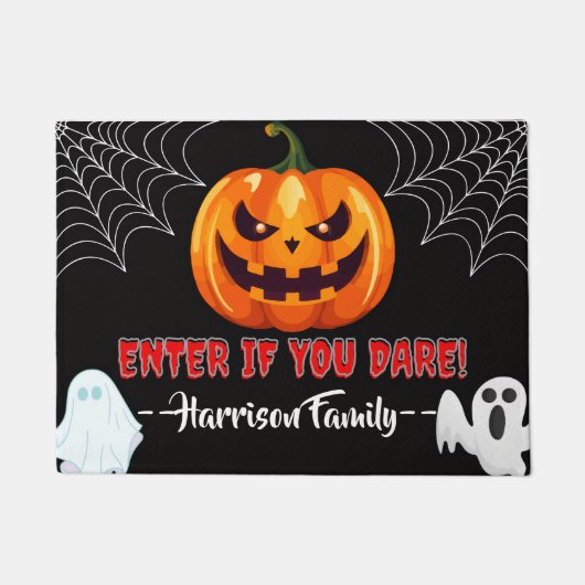 Geef aan of je durft te personaliseren Halloween F Deurmat (Voorkant)