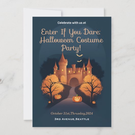 Geef aan of je een Halloween kostuumfeest durft Kaart (Voorkant)