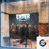 Geef aan of je Halloween Monsters durft Raamsticker (Cafe Raam)