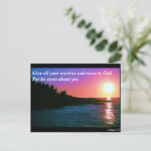 Geef al je zorgen en geef om God Briefkaart (Staand voorkant)