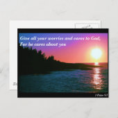 Geef al je zorgen en geef om God Briefkaart (Voorkant / Achterkant)