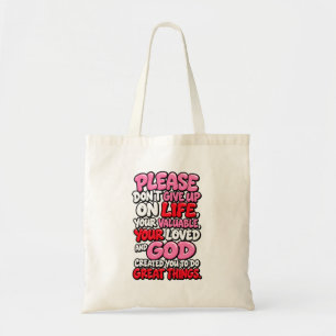 Geef alsjeblieft niet op tote bag