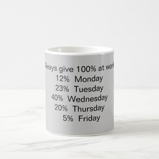 Geef altijd 100% op het werk: koffiemok (Center)
