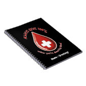 Geef altijd 100% tenzij het doneren van bloed grap notitieboek (Rechterzijde)