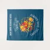 GEEF ALTIJD BEDANKT AAN GOD Christelijke Thanksgiv Wandkleed (Voorkant (horizontaal))