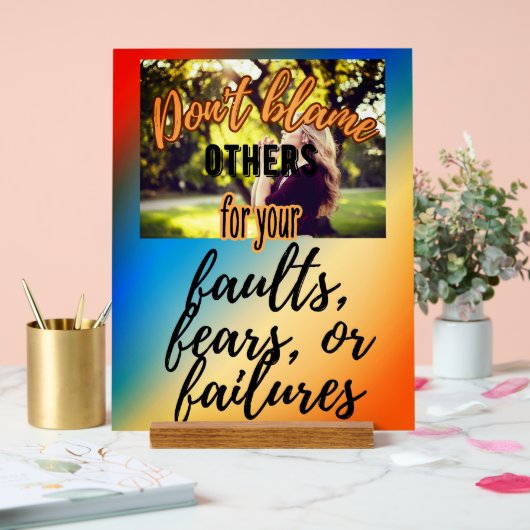 Geef anderen niet de schuld acryl bord (Huwelijk)