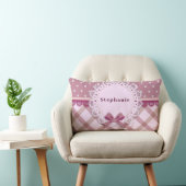 Geef baby Girl Pink Polka Dot een persoonlijk tint Kussen (Stoel)