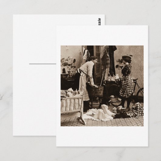 Geef Baby haar fles op 6  stereoview Briefkaart (Voorkant / Achterkant)