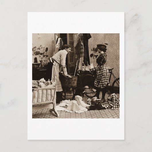 Geef Baby haar fles op 6 stereoview Briefkaart (Voorkant)