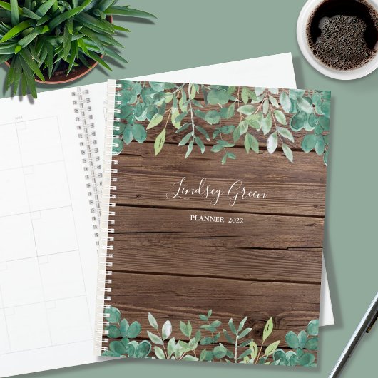 Geef Barn Wood Eucalyptus persoonlijk aan Planner