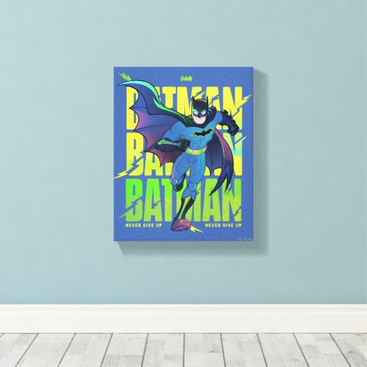 Geef Batman nooit op met grafisch programma Canvas Afdruk (Insitu (Houten vloer))