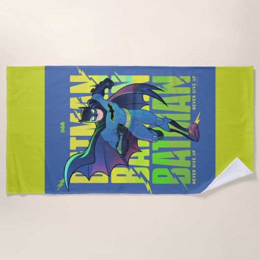 Geef Batman nooit op met grafisch programma Strandlaken (Voorkant)