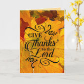 Geef Bedankt aan de Heer, Fall Leaves Thanksgiving Kaart (Gele Bloem)
