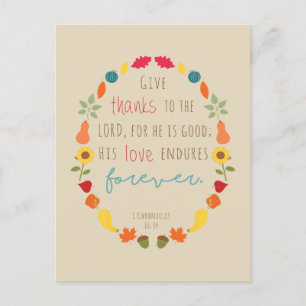 Geef bedankt aan de Heer, Herfst Bijbelse Briefkaa Briefkaart