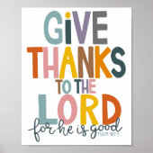 Geef Bedankt aan de Heer Hij is een goede Jezus He Poster (Voorkant)