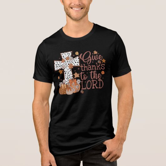"Geef Bedankt aan de Heer" Mannen Tri-Blend Shirt (Voorkant)