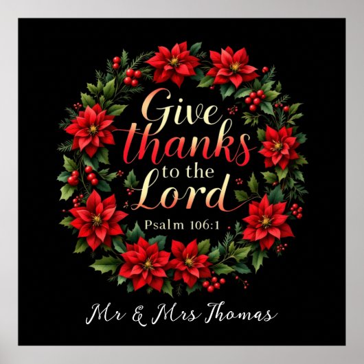 Geef Bedankt aan de Heer Omhels Dankbaarheid en Ge Poster (Voorkant)