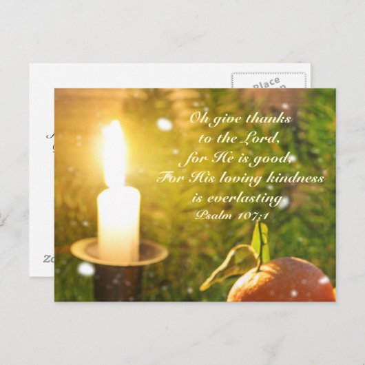 Geef Bedankt aan de Heer, Psalm 107 Briefkaart (Voorkant / Achterkant)