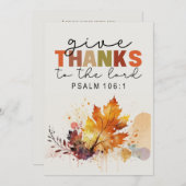 Geef Bedankt aan de Heer Thanksgiving Bijbel Flat Feestdagenkaart (Voorkant / Achterkant)