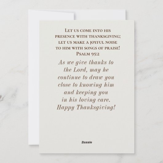 Geef Bedankt aan de Heer Thanksgiving Bijbel Flat Feestdagenkaart (Achterkant)