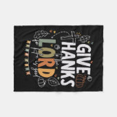 Geef Bedankt aan de Heer Thanksgiving Herfst Chris Fleece Deken (Voorkant (Horizontaal))