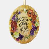 Geef Bedankt aan de Heer, Thanksgiving Keramisch Ornament (Rechts)