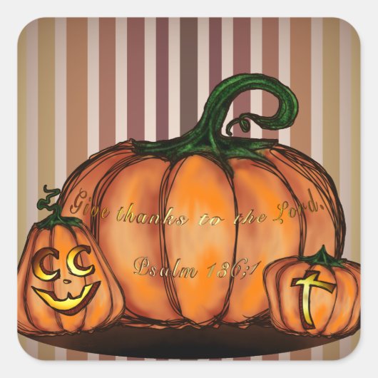 Geef Bedankt aan de Heer Vierkante Sticker (Voorkant)