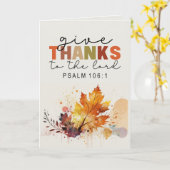 Geef Bedankt aan de Heere Thanksgiving Bijbelvers Kaart (Gele Bloem)