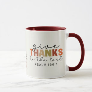 Geef Bedankt aan de Heere Thanksgiving Bijbelvers Mok