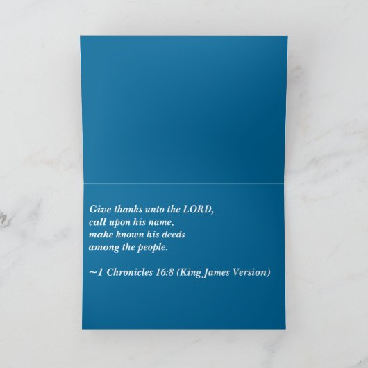 Geef bedankt aan de Here 1 Kronieken 16:8 (Binnen)