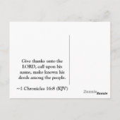 Geef bedankt aan de Here 1 Kronieken 16:8 Briefkaart (Achterkant)