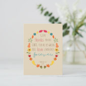 Geef bedankt aan de Here, Herfst Bijbelvers Briefk Briefkaart (Staand voorkant)