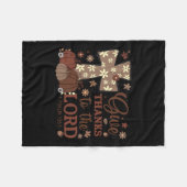 Geef Bedankt aan de Here Herfst Kruis Christelijke Fleece Deken (Voorkant (Horizontaal))